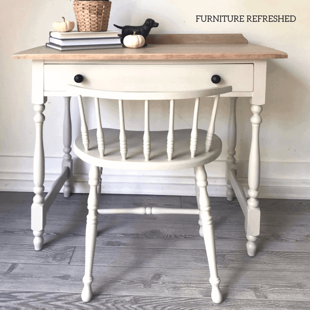 After photo of small desk and chair.