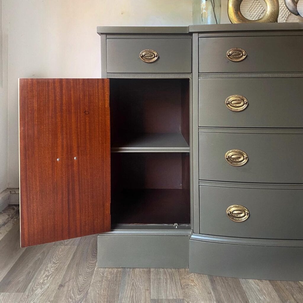 closeup of cabinet in the sideboard.