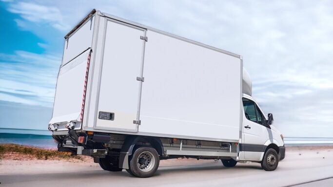White moving truck