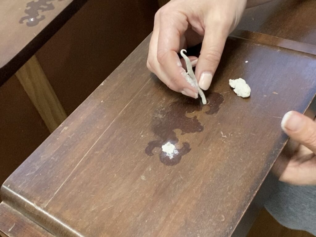 Filling a old hardware hole with KwikWood