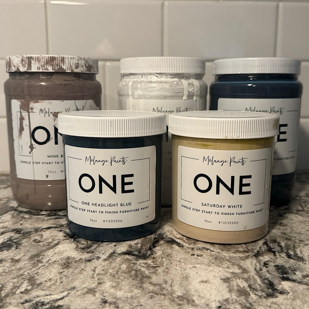 photo of jars of Melange ONE paint
