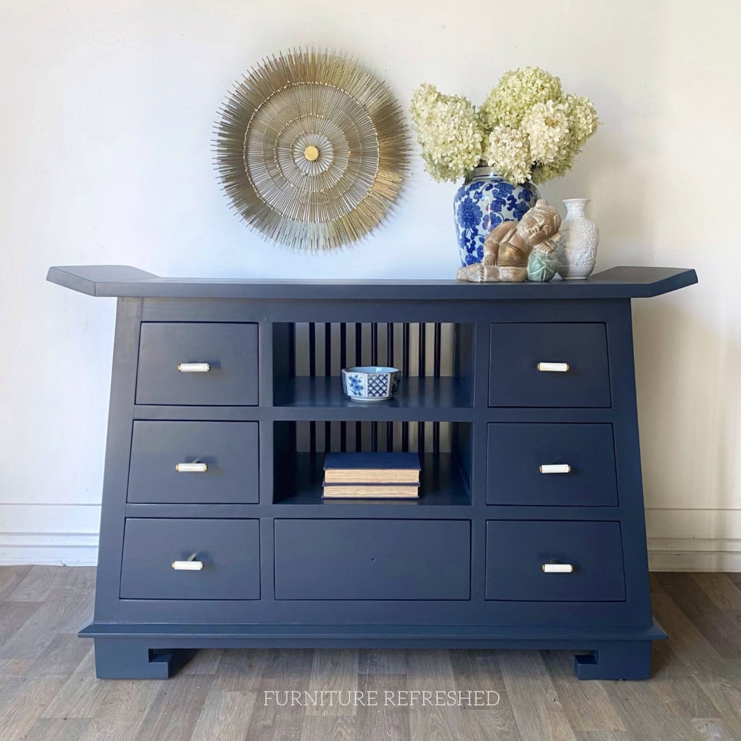 After photo of Chinoserie sideboard.