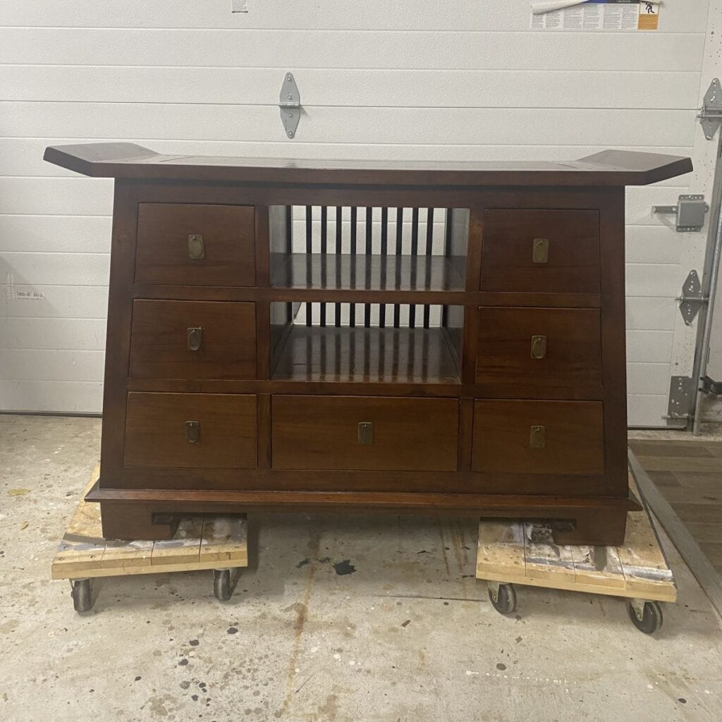 Before photo of Chinoserie sideboard
