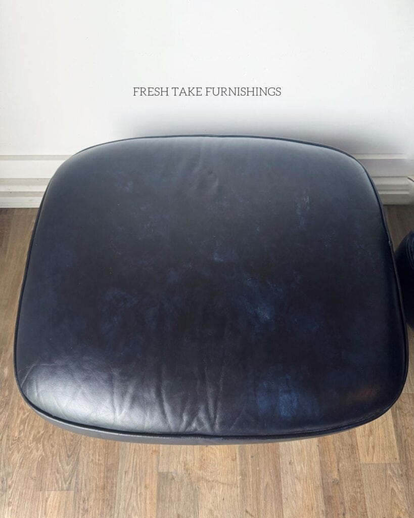 After photo of repaired ottoman