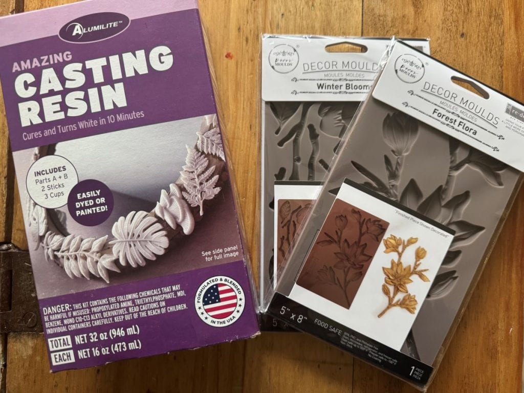 photo of the silicone molds and casting resin used in this project.
