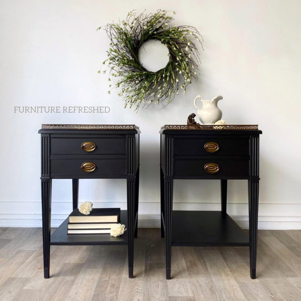 After photo of Hepplewhite side tables