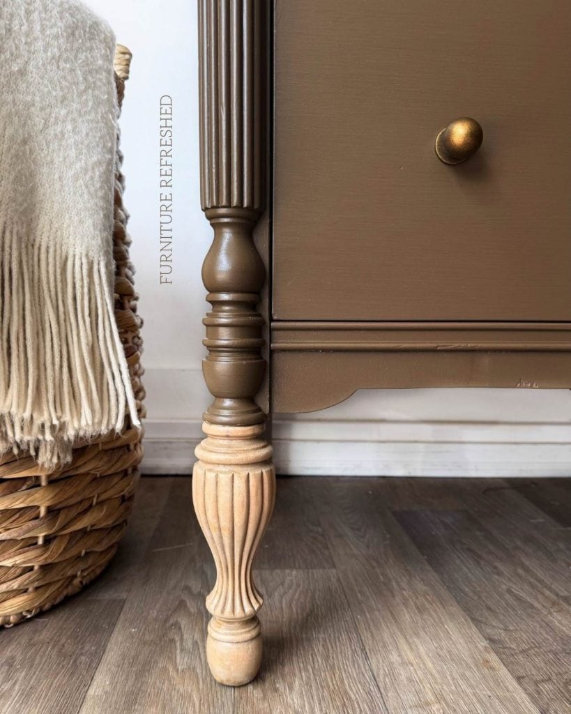 Close up of raw wood legs.