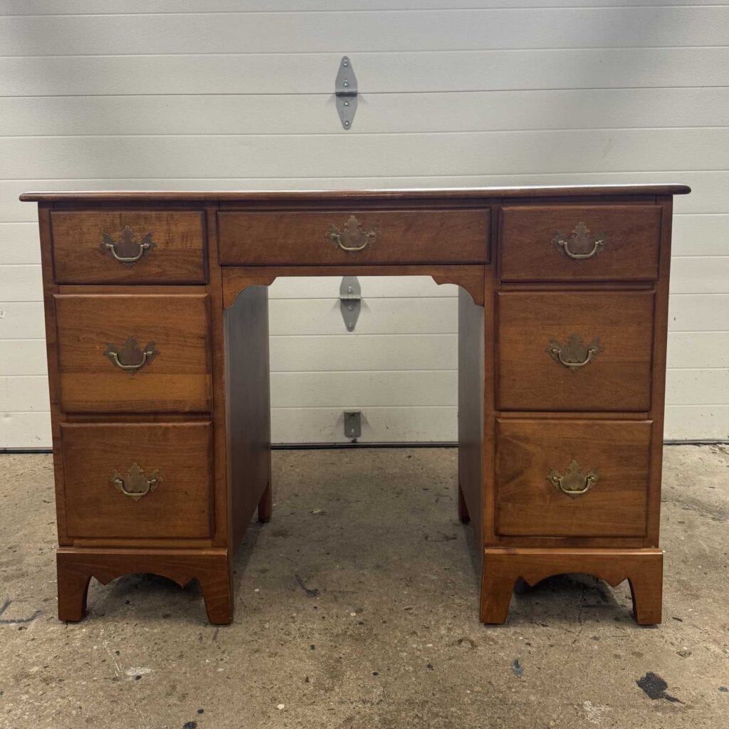 Small wooden maple desk before photo.