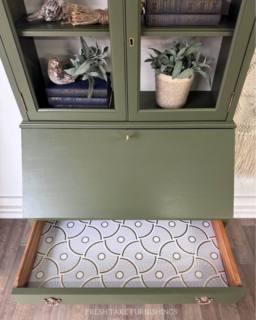 drawer liner in the secretary desk