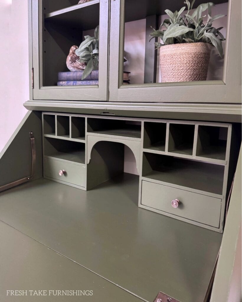 interior of secretary desk