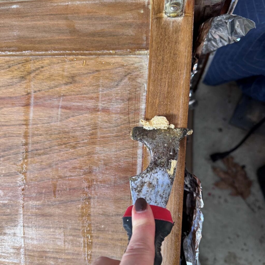 Scraping the stripper and finish off the the washstand.